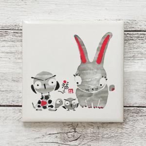 アートタイル 干支 〜丑〜 令和版 100×100mm / いいだ てつや 2021年