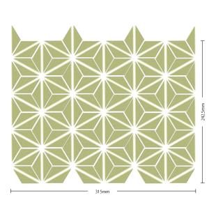 名古屋モザイク / 麻の葉 アクセントカラー(マット) 45×14三角形紙貼り