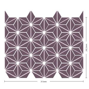 名古屋モザイク / 麻の葉 アクセントカラー(マット) 45×14三角形紙貼り