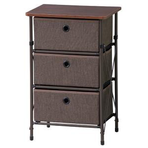 簡易組立チェスト3D チェスト タンス ブラウン 茶色 北欧 おしゃれ 3段