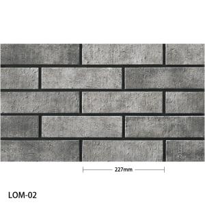 名古屋モザイク 外壁タイル ロンメル 二丁掛粗面 70枚/箱 LOM-01〜05
