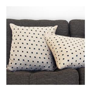 ★展示品★マナトレーディング★上質★正方形★フェザー★クッション★4点セット アウトレット品】クッション(麻) ドット / ASTAS×マナ
