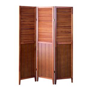 スクリーン4連 パーテーション 間仕切 ブラウン 茶色 北欧 木製 天然木