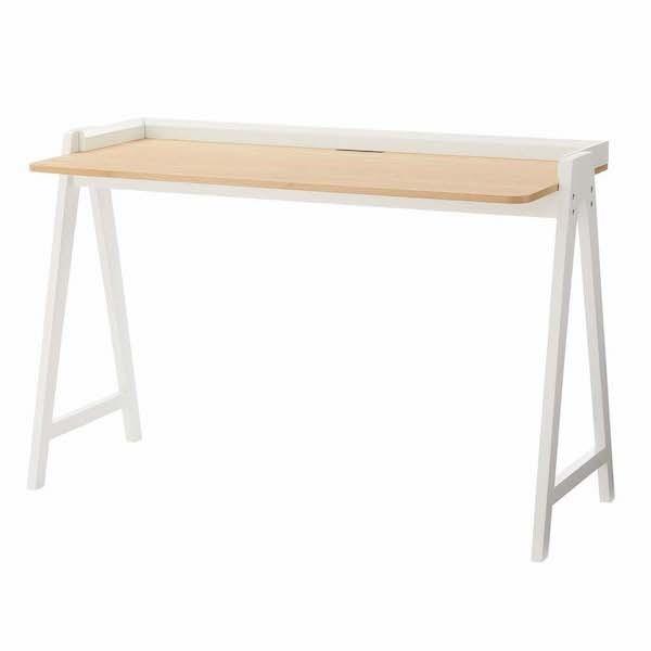 デスク テーブル 机 ホワイト 白色 おしゃれ 北欧 木製 天然木 スチール シンプル ナチュラル ...