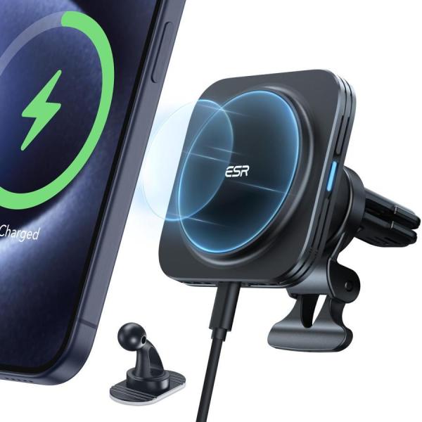 ESR magsafe 車載 HaloLock車載磁気ワイヤレス充電器 急速充電 15W magSa...