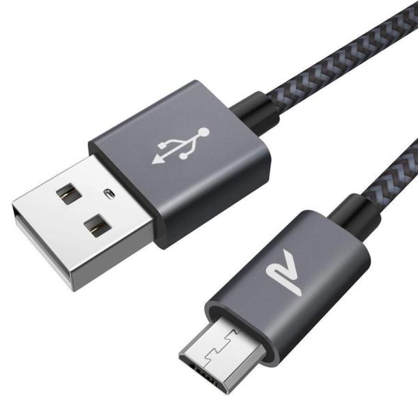 マイクロ usb ケーブル Rampow Micro USB ケーブル【2M/黒】 QC3.0急速充...