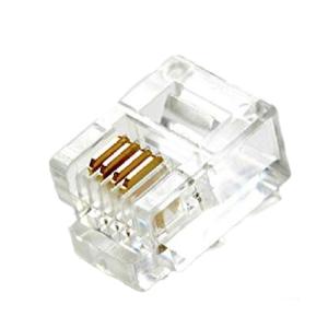 モジュラーコネクタ 100個 RJ11 接続 6極4芯 6P4C 電話線