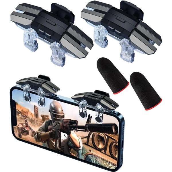 荒野行動 スマホ コントローラー 送料無料 6本指 スピード 連射 透明 Cod Mobile PU...