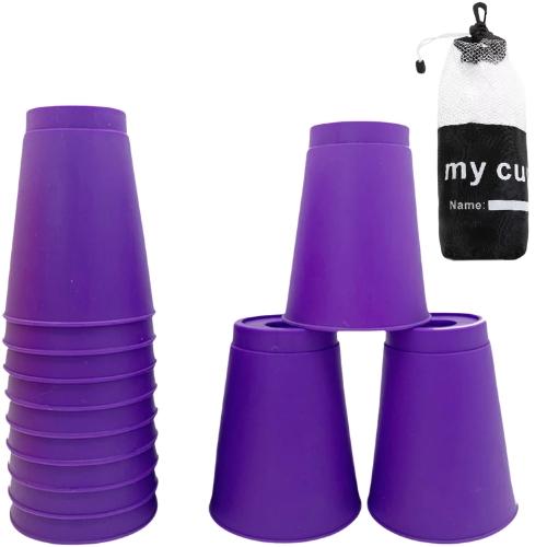 スポーツスタッキング 紫色 カップ コップ スタッキング 山 積み上げ スピード 競技 練習 用 プ...