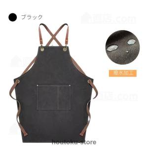 男女兼用ワークエプロン デニムエプロン シンプ...の詳細画像4