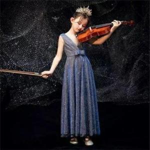 子供ドレス 女の子 春夏秋冬 花柄　ブラック　高級感 ピアノ発表会 ロング ドレス 結婚式 キッズ ...