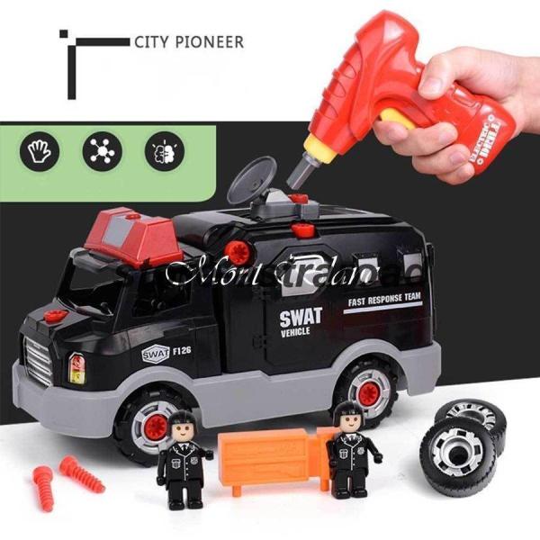 組み立ておもちゃ DIY 車セット 警察の車 模型 知育玩具教育玩具 想像力と実践力を養います 男の...