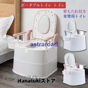 アロン化成 背付ポータブルトイレ楽立AD 介護用品 病院 施設