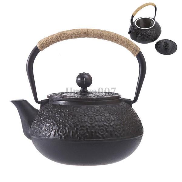 鉄瓶 南部鉄器 ih対応  桜柄 さくら 鉄びん 鉄器 鋳物 茶道道具 鉄分補給 伝統工芸品 ガス ...