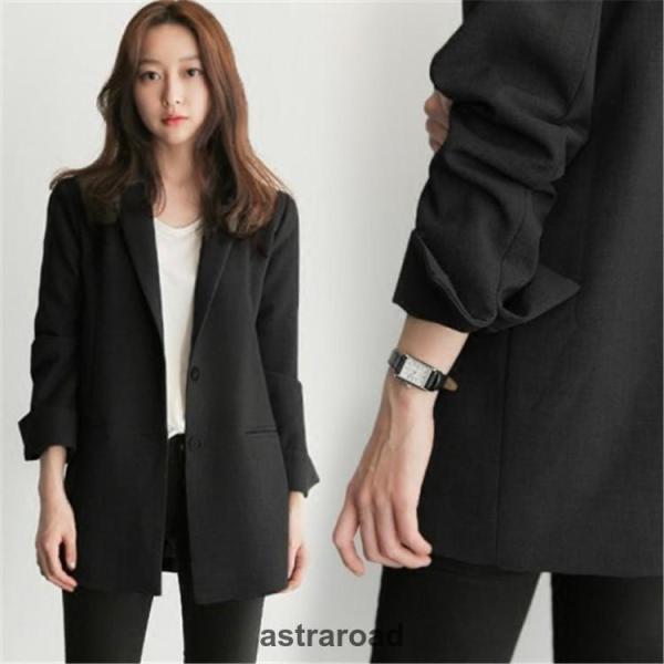 テーラードジャケット レディース スーツ 卒業式 ゆったり 黒 おしゃれ 春 秋 アウター フォーマ...