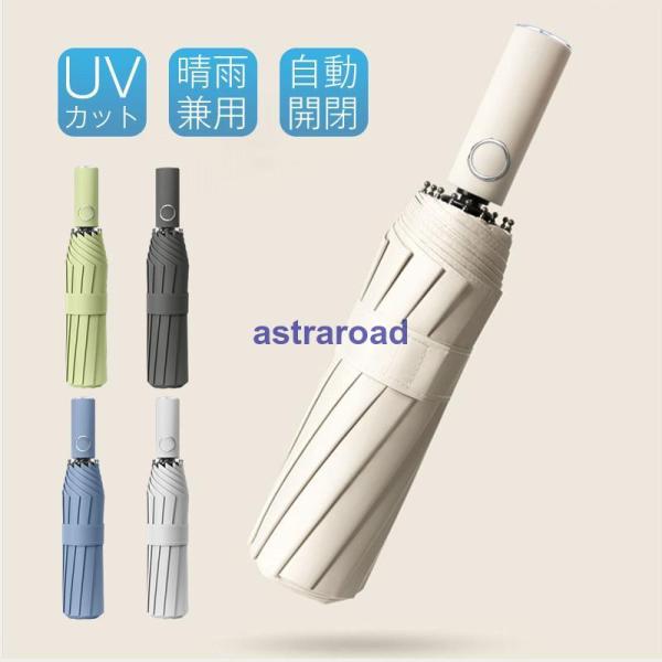 折りたたみ傘 日傘 雨傘 晴雨兼用 ワンタッチ 自動開閉 10本骨 撥水加工 メンズ レディース 大...