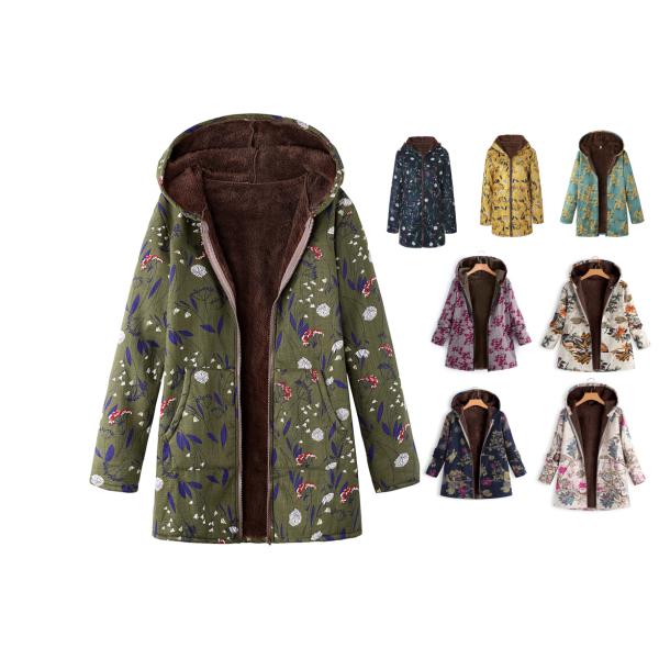 レディース コート ボアコート ロングコート 裏起毛 秋 花柄 暖かい ゆったり 防寒 アウター フ...
