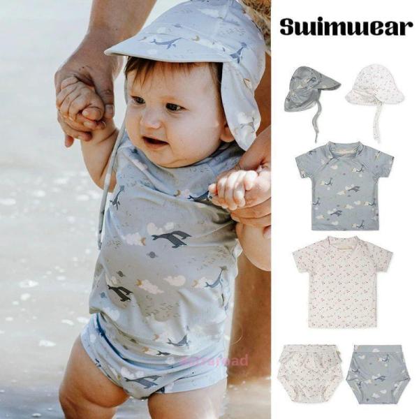 ベビー 水着 男の子　女の子 80　90 キッズ 水着　ラッシュガード　セパレート UPF50+ 男...