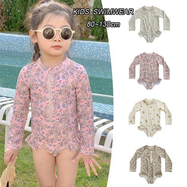 ベビー 水着 女の子 80 90 ワンピース 可愛い　キッズ 水着　ラッシュガード　ワンピース　UP...