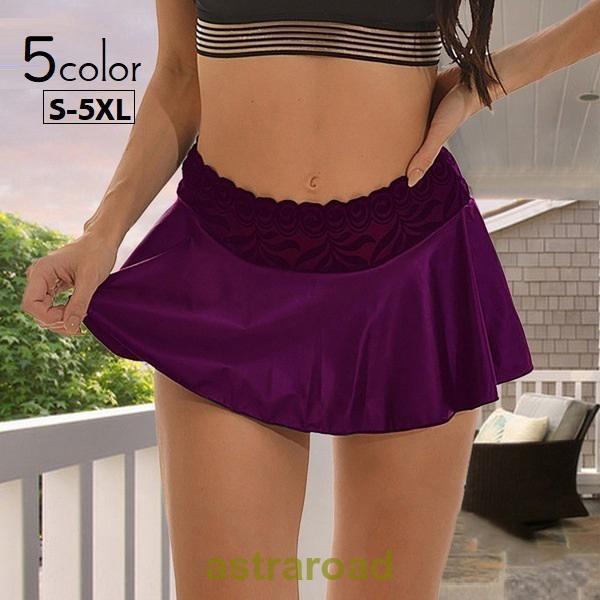 ペチコート ミニスカート ランジェリー インナー レース 薄手 レディース 女性 婦人 肌着 大きい...