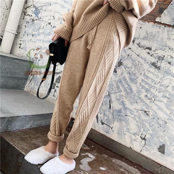 ニッドパンツ パンツ レディース 40代 秋 冬 ロング丈 ロングパンツ ボトムス 秋 冬 ウエスト...