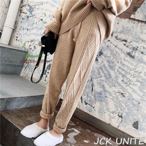 ニッドパンツ パンツ レディース 40代 秋 冬 ロング丈 ロングパンツ ボトムス 秋 冬 ウエスト...