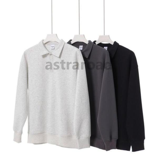 ポロシャツ メンズ 長袖 polo トップス 長袖ポロ 秋服 無地 コットン 30代 40代 50代...