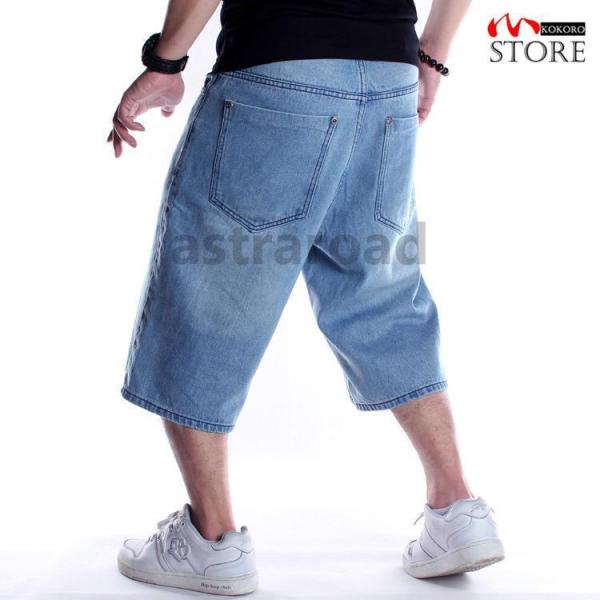 ジーンズ メンズ ビッグシルエット 七分丈 バギーパンツ クロップドパンツ デニムパンツ ワイドパン...