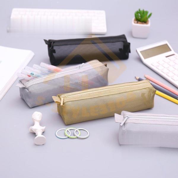 メッシュペンケース おしゃれ 筆入れ 筆箱 ふでばこ 小物入れ シンプル コンパクト 薄型 かわいい...