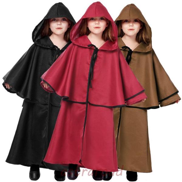 ハロウィン キッズ 子供服 神父 マント フード付きデビル ホラー 怖い 仮装 衣装 ローブ パーテ...