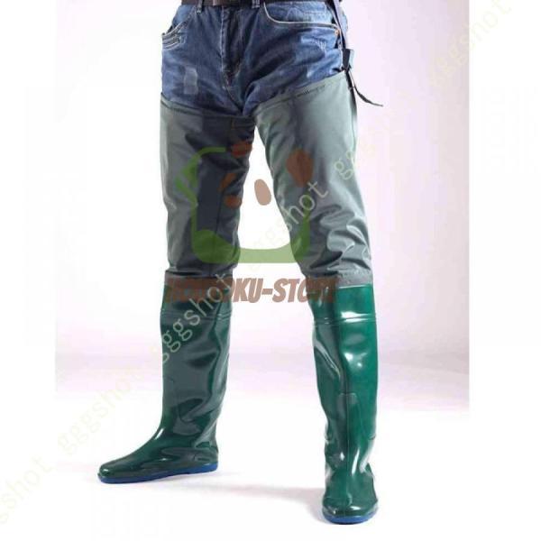 やわらかい 長靴 レインブーツ ウェーダー ロング 農業長靴 防水 防滑 メンズ 折りたたみ 透湿 ...