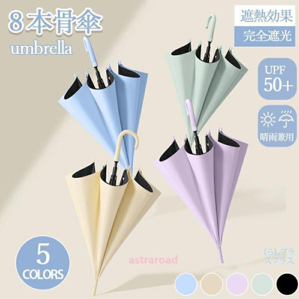 日傘 完全遮光 晴雨兼用 遮光率100% 8本骨 uvカット 撥水 耐久 頑丈 抗風 男女兼用 軽量...