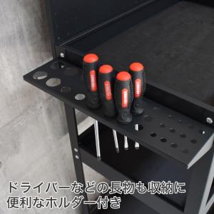 ツールワゴン 3段 引出&パネル付 ブ...の詳細画像2