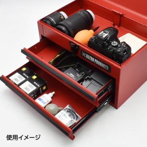 コンパクトツールボックス 2段 マットレッド ...の詳細画像1