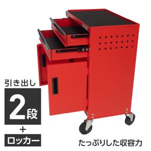 ミニキャビネット2段ドア付き マットレッド R...の詳細画像2