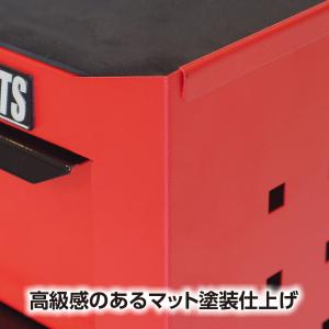 ミニキャビネット 2段 ドア付き マットブラッ...の詳細画像1