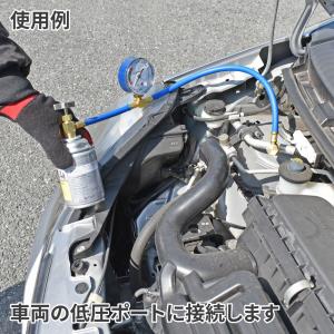 HFC-134a ガスチャージホース ゲージ付...の詳細画像1
