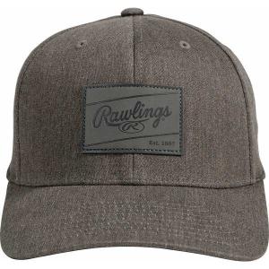 ローリングス 帽子 アクセサリー メンズ Rawlings Leather Patch Flex Snapback Hat Dark Grey｜asty-shop2