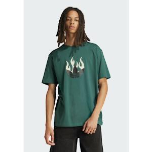 アディダスオリジナルス Tシャツ メンズ トップス FLAMES LOGO  - Print T-shirt - collegiate green｜asty-shop2