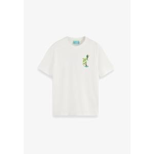 スコッチアンドソーダ Tシャツ メンズ トップス FRONT BACK ARTWORK - Print T-shirt - white｜asty-shop2