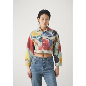 フィオルッチ コート レディース アウター PAINT PRINT CROPPED JACKET - Denim jacket - white｜asty-shop2