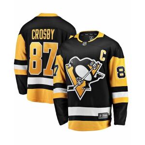 ファナティクス 帽子 アクセサリー メンズ Men's Sidney Crosby Black Pittsburgh Penguins Captain Patch Home Breakaway Jersey Black｜asty-shop2