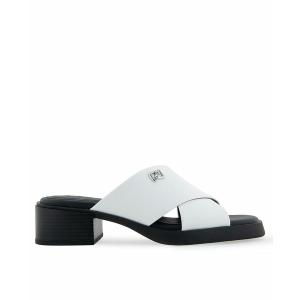 エアロソールズ サンダル シューズ レディース Women's Duane Low Heel Ornamented Sandals White Polyurethane｜asty-shop2