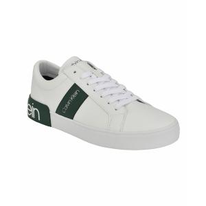 カルバンクライン スニーカー シューズ メンズ Men's Roydan Round Toe Lace-Up Sneakers White, Green｜asty-shop2