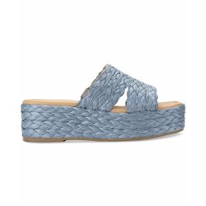 サンアンドプラスストーン サンダル シューズ レディース Women's Olinkaa Woven Slide Espadrille Wedge Sandals, Created for Macy's Blue Raffia｜asty-shop2