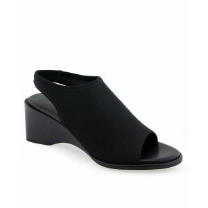 エアロソールズ サンダル シューズ レディース Women's Nuri Peep Toe Wedge Black Fabric｜asty-shop2