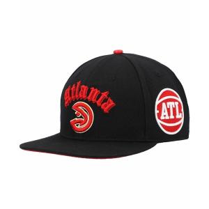 プロスタンダード 帽子 アクセサリー レディース Men's Black Atlanta Hawks Old English Snapback Hat Black｜asty-shop2