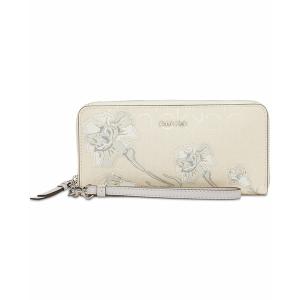 カルバンクライン 財布 アクセサリー レディース Audrey Floral Signature Boxed Wallet Cream Multi｜asty-shop2
