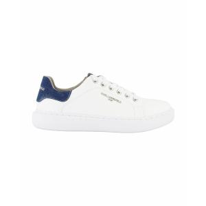 カールラガーフェルド スニーカー シューズ メンズ Men's Leather Side Logo Bit Sneakers with Denim Back Counter White｜asty-shop2