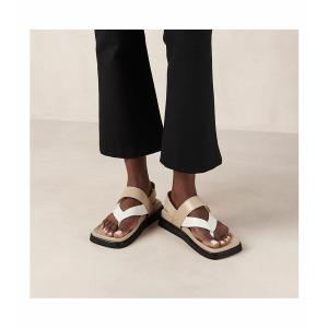 アロハス サンダル シューズ レディース Women's Decade Leather Sandals Stone beige bright white｜asty-shop2
